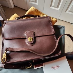 Vintage Coach Mahogany Station Bag